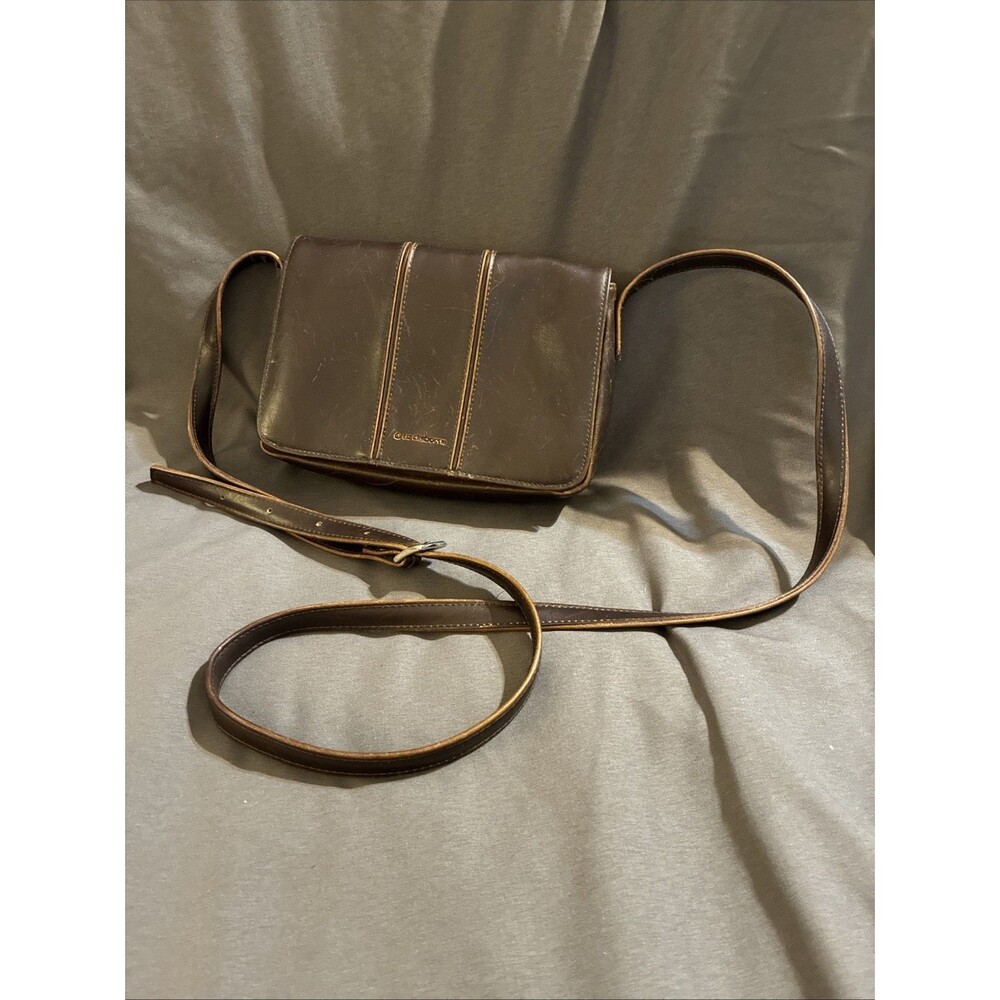 Liz Claiborne Faux Leather Brown Women's Crossbody Wallet Bag Purse